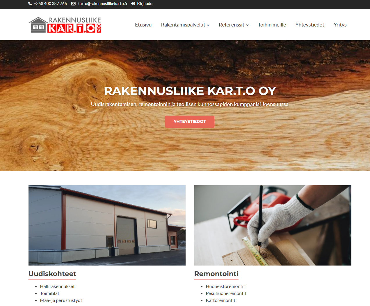 Rakennusliike Karto – construction company website