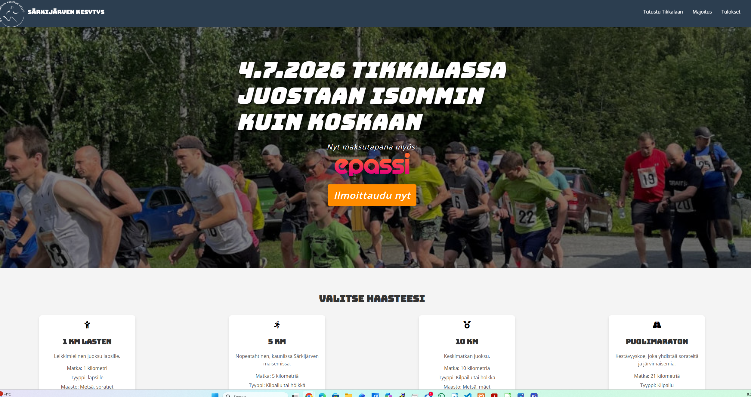 Lakerun.fi – juoksutapahtuman verkkosivut