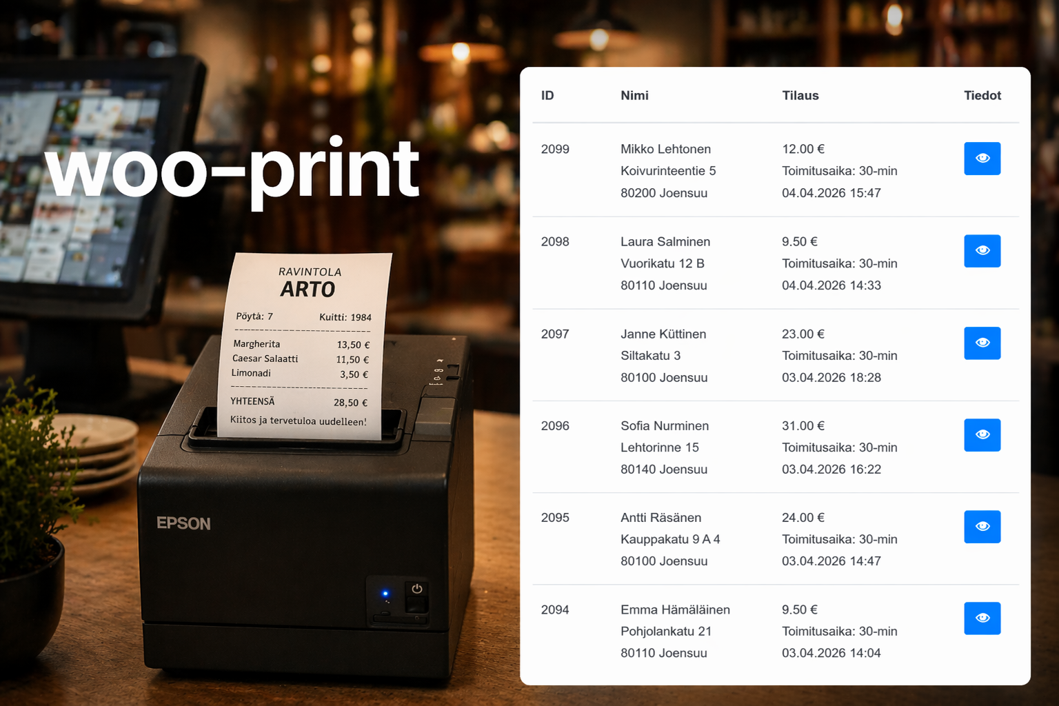 Woo-print – automaattinen kuittitulostus WooCommerce-verkkokauppaan